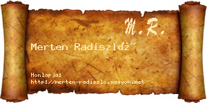 Merten Radiszló névjegykártya